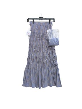 Ines de la Fressange Paris Plaid Maxi Pleated Long Skirt